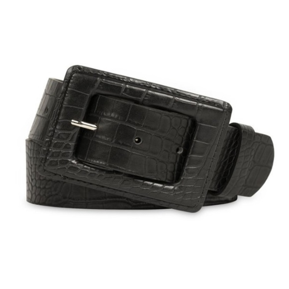 🔥5/$25🔥Time And Tru Black Covered Buckle Belt